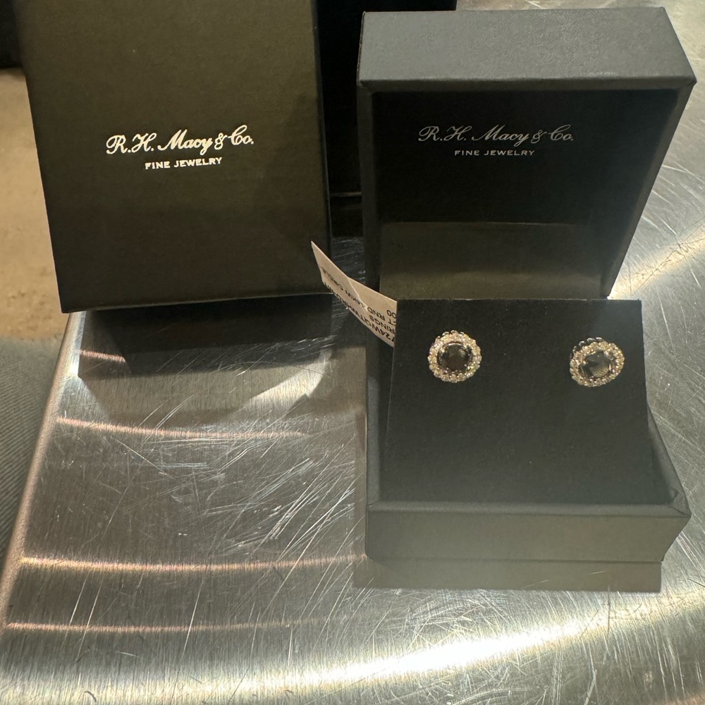 Diamond stud earrings